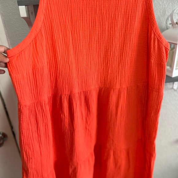 🚩SOLD🚩 NWOT AVA & VIV Bright Peach Sleeveless Dress - Picture 4 of 4
